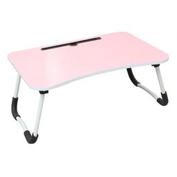Mesinha Portátil P/ Notebook Dobrável de Cama com Porta Copo:rosa - 1