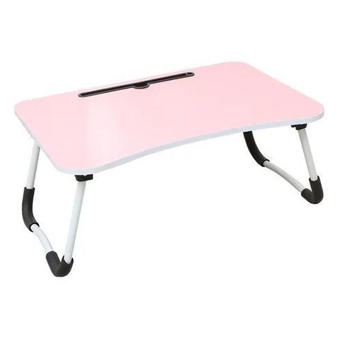 Mesinha Portátil P/ Notebook Dobrável de Cama com Porta Copo:rosa