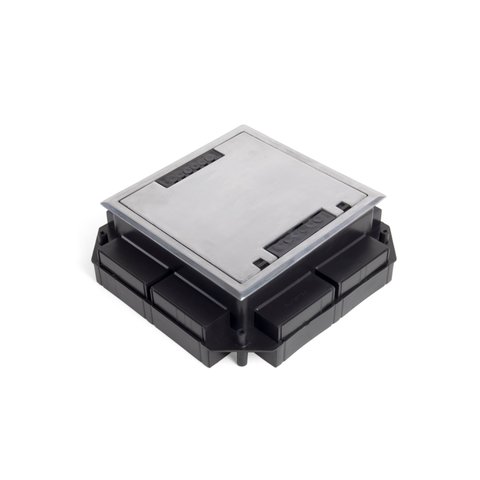 Caixa de Piso Dupla Sobrepor 4 Tomadas e 2 Conectores Xlr