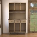 Ver imagem 3 de Armário de Cozinha 6 Portas 3 Gavetas Rústico Madeira Maciça Mogano - Panorama Móveis