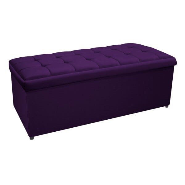 Calçadeira Copenhague 140cm Casal Suede Roxo