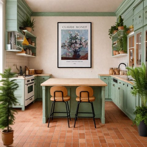 Quadro Canvas Chrysanthemums 90x60cm Mold Branca