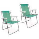 Ver imagem 1 de Kit 2 Cadeira de Praia Alta Sannet Alumínio Mor Anis