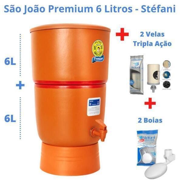 Filtro De Barro Para Água São João Premium 6L + Vela E Boia - 2