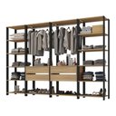 Ver imagem 2 de Guarda-roupa Closet Modulado Arizona 4 Gavetas 270cm Multimóveis Mp4784 Preto/madeirado