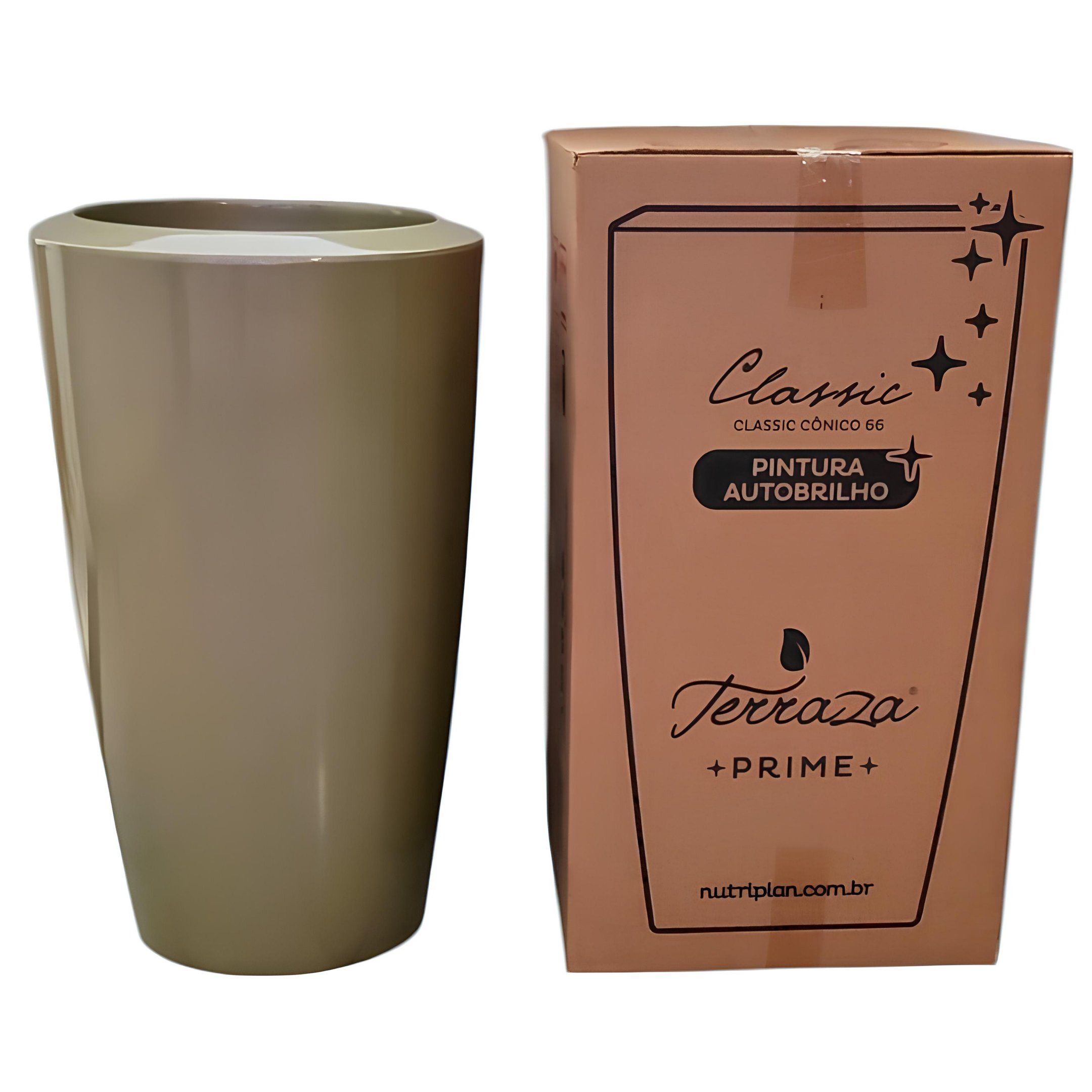 Vaso de Planta Grande Polietileno Brilho 65 Cm de Altura