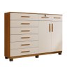 Cômoda para Quarto 2 Portas 8 Gavetas 1 com Chave New Triunfo Benetil Cinamomo/off White - 1