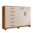 Ver imagem 1 de Cômoda para Quarto 2 Portas 8 Gavetas 1 com Chave New Triunfo Benetil Cinamomo/off White