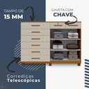 Ver imagem 5 de Cômoda para Quarto 2 Portas 8 Gavetas 1 com Chave New Triunfo Benetil Cinamomo/off White