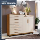 Ver imagem 2 de Cômoda para Quarto 2 Portas 8 Gavetas 1 com Chave New Triunfo Benetil Cinamomo/off White