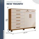 Ver imagem 3 de Cômoda para Quarto 2 Portas 8 Gavetas 1 com Chave New Triunfo Benetil Cinamomo/off White
