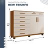 Cômoda para Quarto 2 Portas 8 Gavetas 1 com Chave New Triunfo Benetil Cinamomo/off White - 3