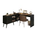 Ver imagem 2 de Mesa de Escritório em L com 3 Gavetas Porto Multimóveis Mp6044 Preto