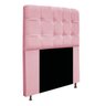 Kit Cabeceira e Calçadeira Baú Estofada Mel 90 cm Solteiro Com Botonê Suede Rosa Bebê - Doce - 2
