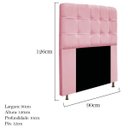 Ver imagem 4 de Kit Cabeceira e Calçadeira Baú Estofada Mel 90 cm Solteiro Com Botonê Suede Rosa Bebê - Doce
