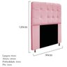 Kit Cabeceira e Calçadeira Baú Estofada Mel 90 cm Solteiro Com Botonê Suede Rosa Bebê - Doce - 4