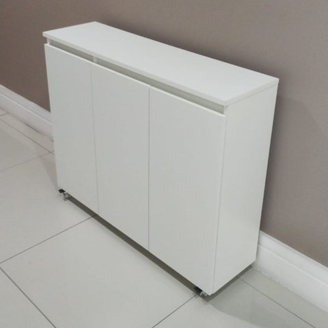 Mini Despensa 3 Portas Branca 100% Mdf – Entregue Montada, Ideal para Cozinha | Pôr Design & Móveis
