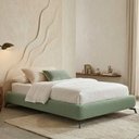 Ver imagem 2 de Cama Solteiro Pés Ferro 105cm Emma Bouclé Verde Claro - Nexta Casa