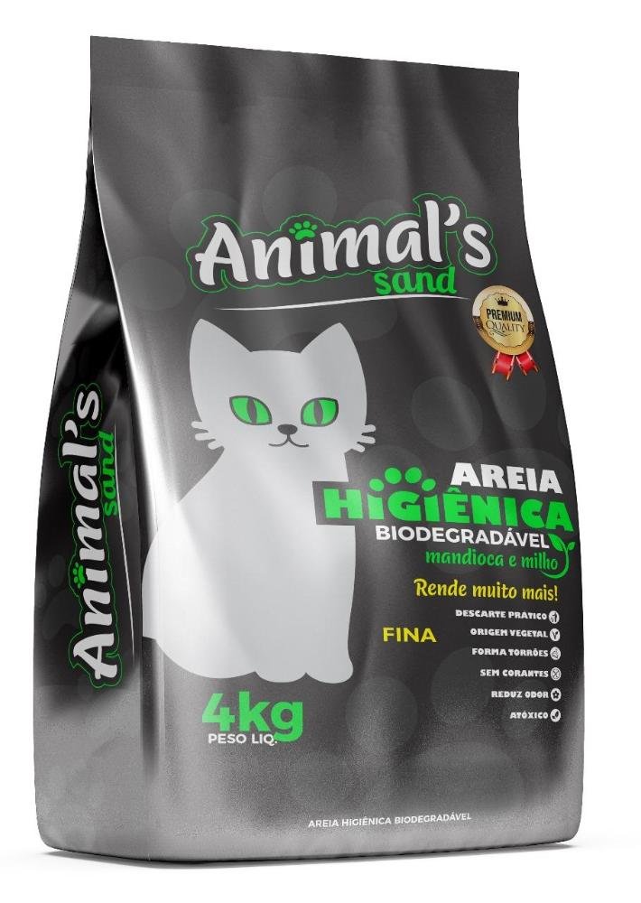 Areia Higienica para Gato Fina Biodegradavel 4kg - 4