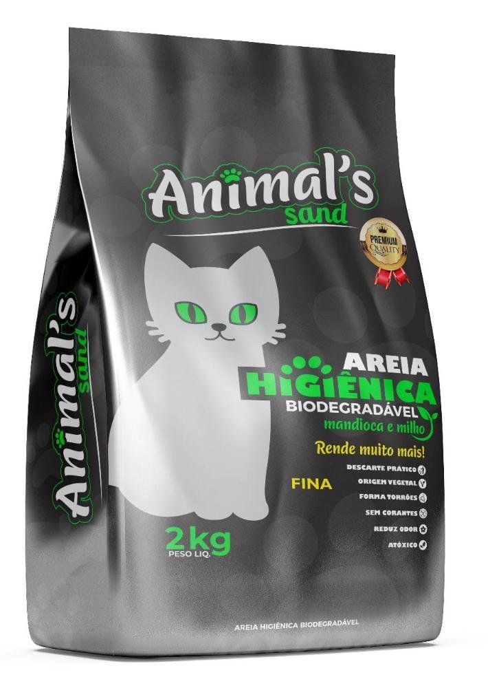 Areia Higienica para Gato Fina Biodegradavel 4kg - 2