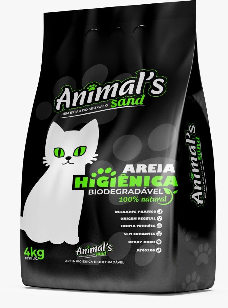 Areia Higienica para Gato Fina Biodegradavel 4kg