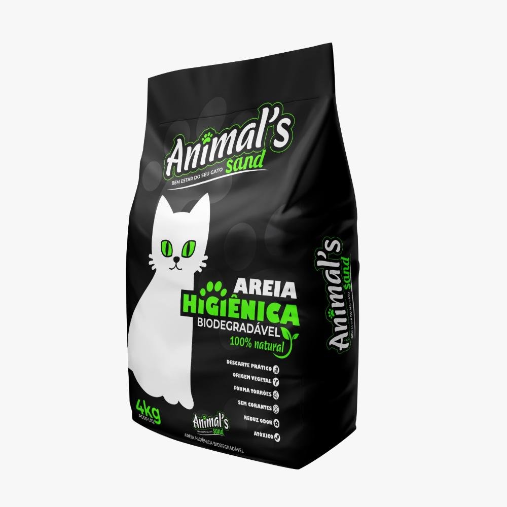 Areia Higienica para Gato Fina Biodegradavel 4kg - 6