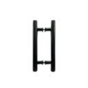 Ver imagem 2 de Kit ferragens para porta de vidro blindex pivotante + puxador tubular redondo 30x20cm - Preto