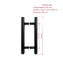 Ver imagem 4 de Kit ferragens para porta de vidro blindex pivotante + puxador tubular redondo 30x20cm - Preto