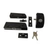 Kit ferragens para porta de vidro blindex pivotante + puxador tubular redondo 30x20cm - Preto - 3
