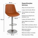 Ver imagem 6 de Banqueta Bar Concha Ajustável em Couro Ecológico Design Moderno Base Cromada Cinza Escuro
