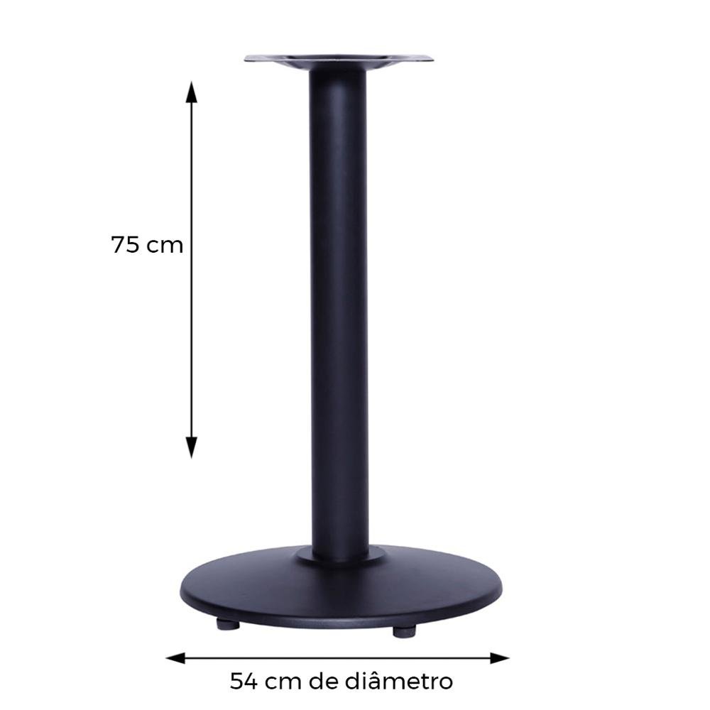 Mesa de Jantar Redonda 70 cm Tampo Preto em MDP Base Zeta - 5