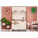 Ver imagem 1 de Cozinha Compacta Perla Briz C/4 Portas e 1 Gaveta 105x38x180cm Nature/off White - Henn
