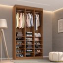 Ver imagem 3 de Guarda-Roupa Casal Andorra 3 Portas 15 Prateleiras Freijó/Branco - Pnr Móveis