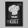 Quadro Cozinha Chef Lousa - 60x40cm - Moldura Padrão Preto - 1