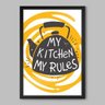 Quadro Cozinha Minhas Regras - 90x60cm - Moldura Caixa Preto - 1