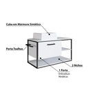 Ver imagem 3 de Gabinete para Banheiro Industrial Suspenso 80 cm com 1 Porta e Cuba - Preto/Branco