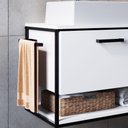 Ver imagem 6 de Gabinete para Banheiro Industrial Suspenso 80 cm com 1 Porta e Cuba - Preto/Branco