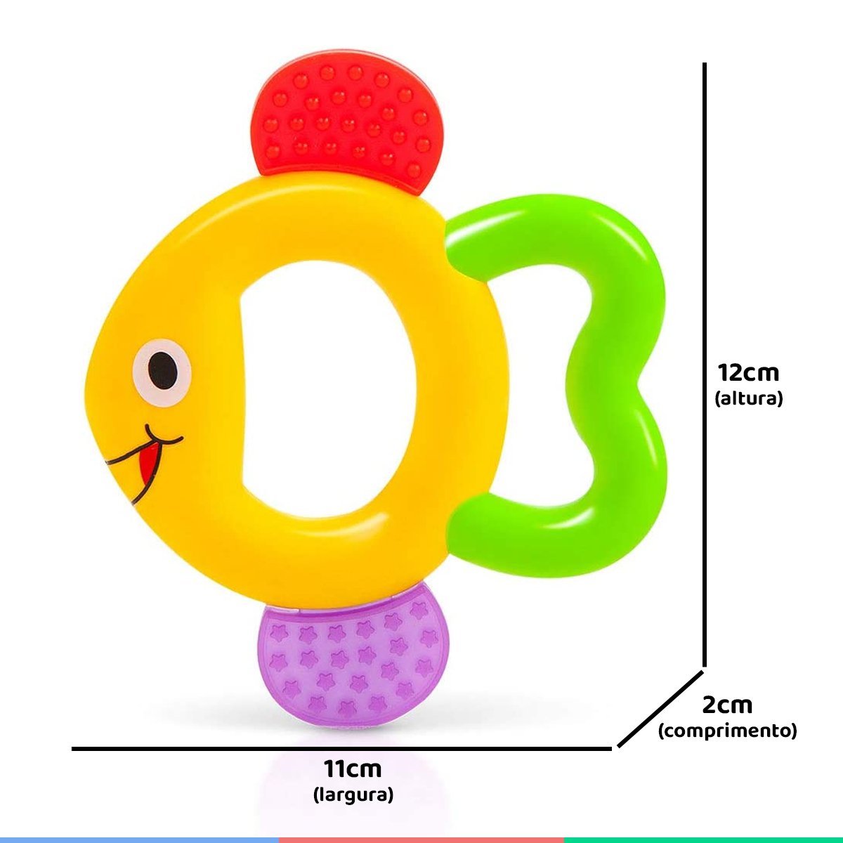 Mordedor Infantil Para Bebê +4 Meses Com Formato Divertido Peixe Lillo ...