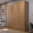 Ver imagem 1 de Guarda-roupa Solteiro 4 Portas Jacob 135 Cm - Carvalho