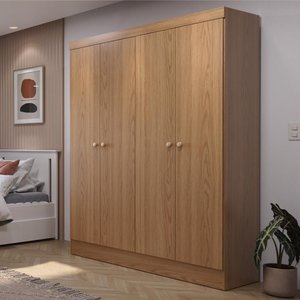 Guarda-roupa Solteiro 4 Portas Jacob 135 Cm - Carvalho