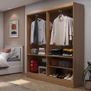 Ver imagem 2 de Guarda-roupa Solteiro 4 Portas Jacob 135 Cm - Carvalho