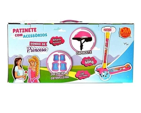 Patinete Infantil Sonho De Princesa Com Acessórios - Dm Toys - 6
