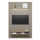 Ver mais imagens de Painel Ripado Modular 180cm Ozero Prateleira MDP/MDF Nicho Arredondado Gris/Tauari Fosco G77 - Gran