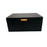 Caixa Decorativa Preta com Puxador Bambu G - 1