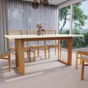 Ver imagem 3 de Conjunto Sala de Jantar Elisa em Madeira Maciça 6 Cadeiras Boucle Cinza