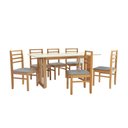 Ver imagem 2 de Conjunto Sala de Jantar Elisa em Madeira Maciça 6 Cadeiras Boucle Cinza