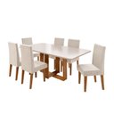 Ver imagem 2 de Conjunto Sala de Jantar 6 Lugares Retangular Tampo de MDF Victoria Bege/Mel/Blonde