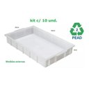 Ver imagem 1 de Kit com 10 Bandejas 12 Litros 54x33x8 Cm Pead Natural