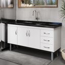 Ver imagem 2 de Armário para Cozinha 1,44 Metros Tóquio Branco - 539402 - a.J. Rorato Armario Cozinha 144,2cm Toquio