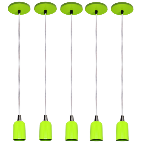 Kit 05 Pendente Moderno Modelo Clean Verde Todos Ambientes